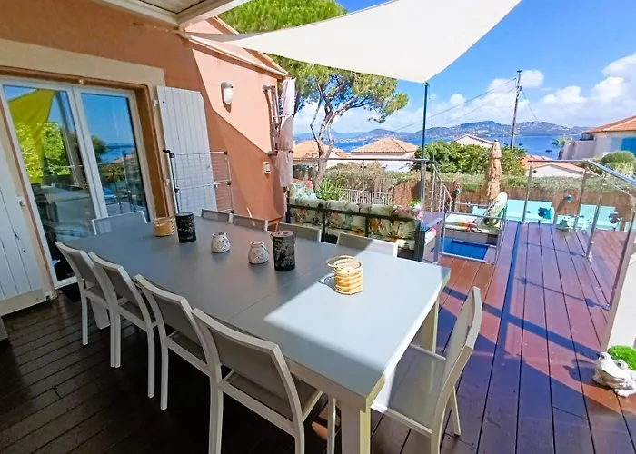 Superbe 5 Etoiles Presqu'ile De Giens La Madrague Rita La D'or Vue Piscine